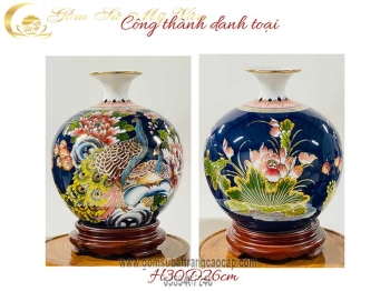 Bình hút tài lộc Công Thành Danh Toại mẫu 11 đun khử cao cấp gốm sứ Bát Tràng